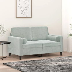 vidaXL dekoratīvi spilveni, 2 gab., DIA15x50 cm, gaiši pelēks samts