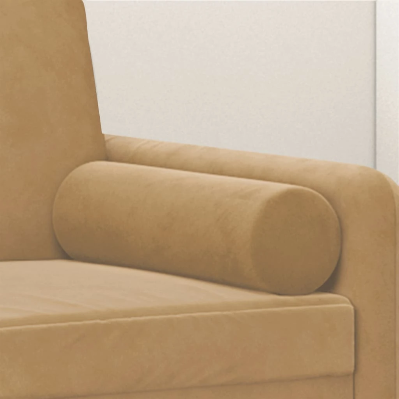 vidaXL dekoratīvi spilveni, 2 gab., brūni, DIA15x50 cm, samts