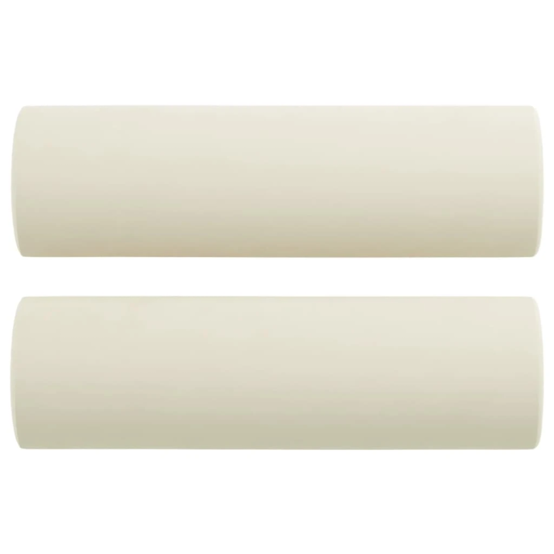 vidaXL dekoratīvi spilveni, 2 gab., krēmkrāsas, DIA15x50 cm, samts