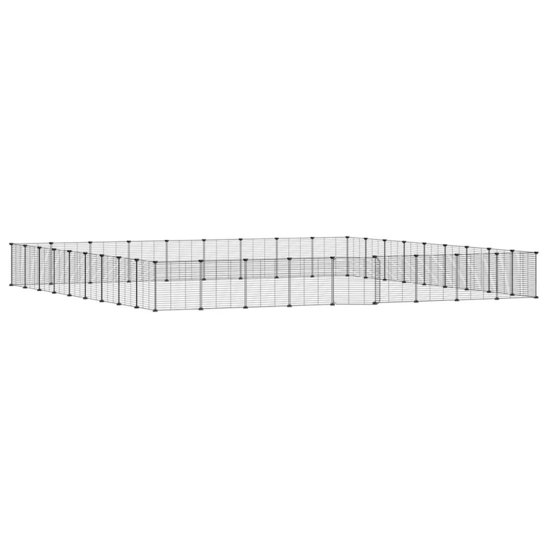 vidaXL 36 paneļu mājdzīvnieku būris, melns, 35x35 cm, tērauds