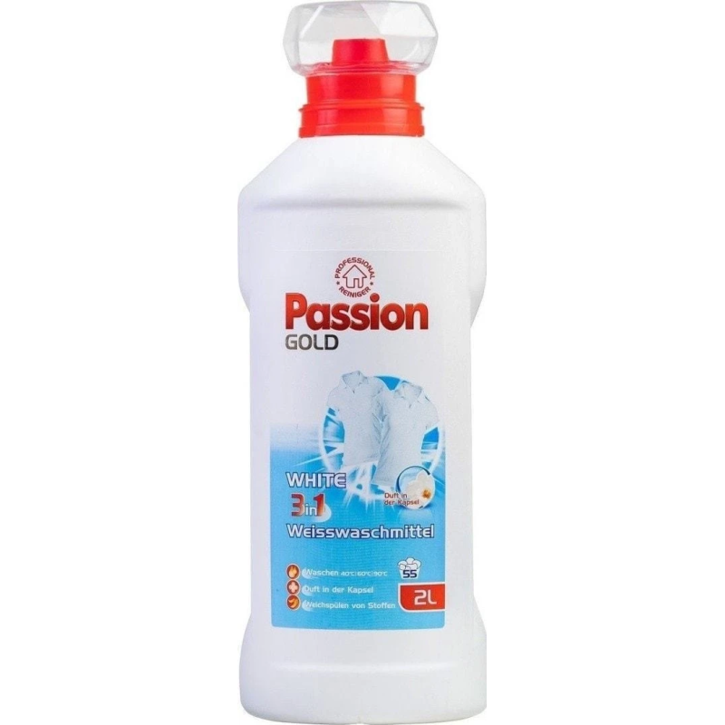 PASSION 3in1 veļas mazgāšanas želeja baltai veļai ,55, 2L
