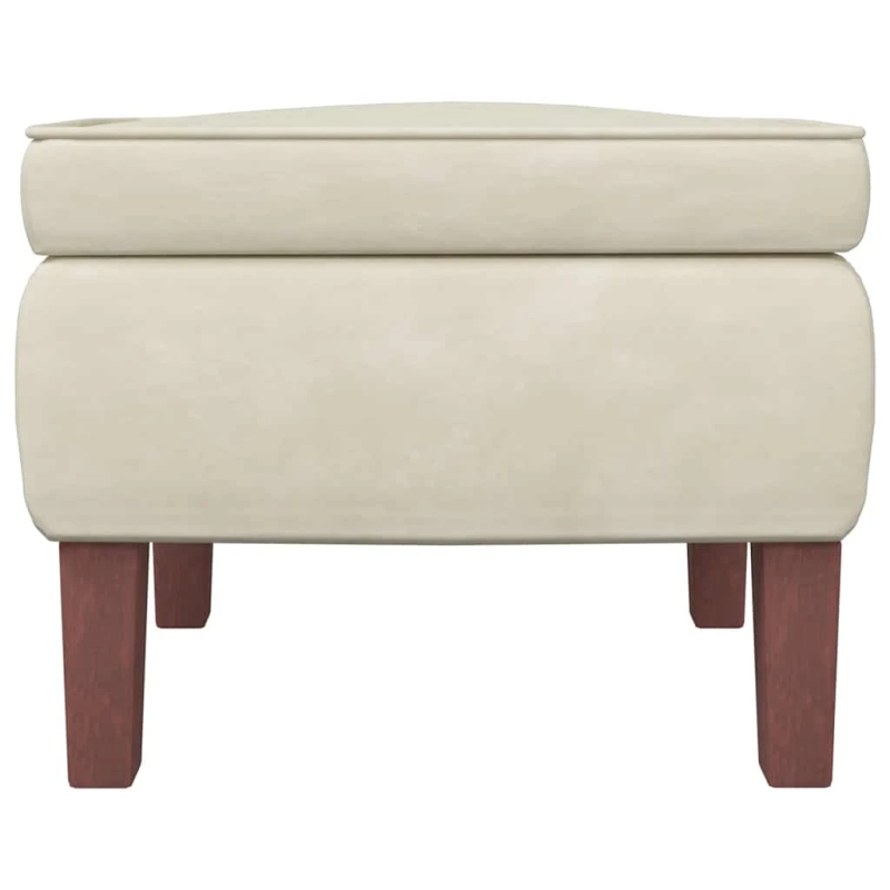 vidaXL šūpuļkrēsls ar atzveltni, krēmkrāsas samts un masīvkoks