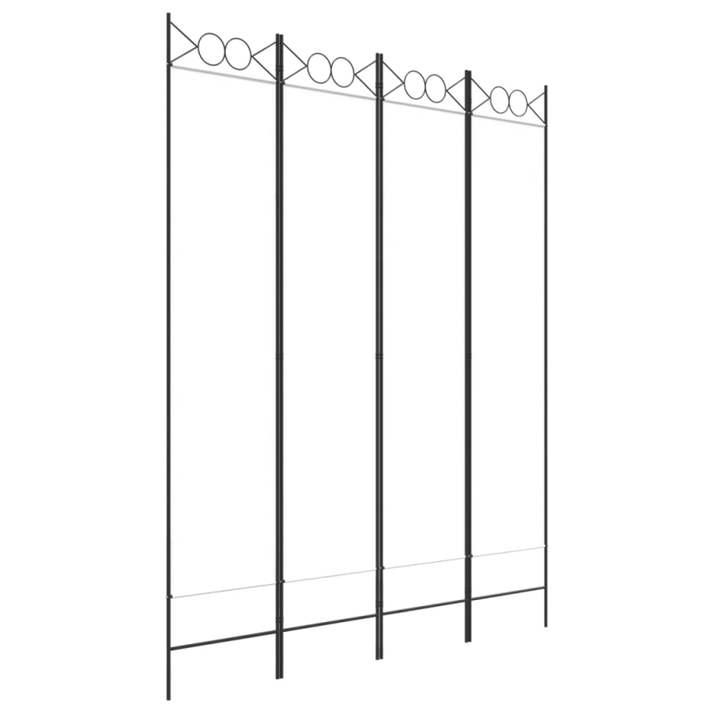 vidaXL 4-paneļu istabas aizslietnis, 160x200 cm, balts audums