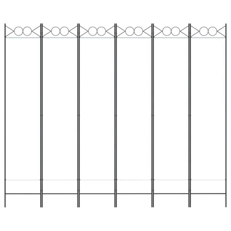 vidaXL 6 paneļu istabas aizslietnis, balts, 240x200 cm, audums
