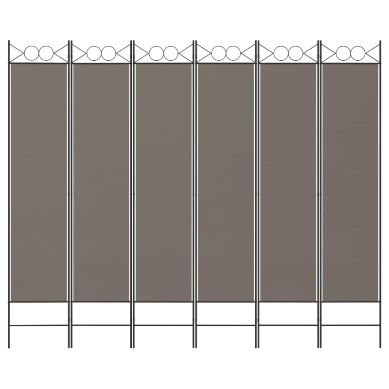vidaXL 6-paneļu istabas aizslietnis, 240x200 cm, antracītpelēks audums