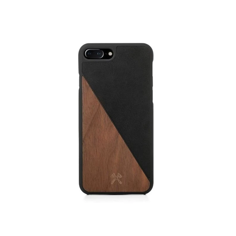 Woodcessories EcoSplit Wooden+Leather iPhone 7+ - 8+ Walnut-black eco249