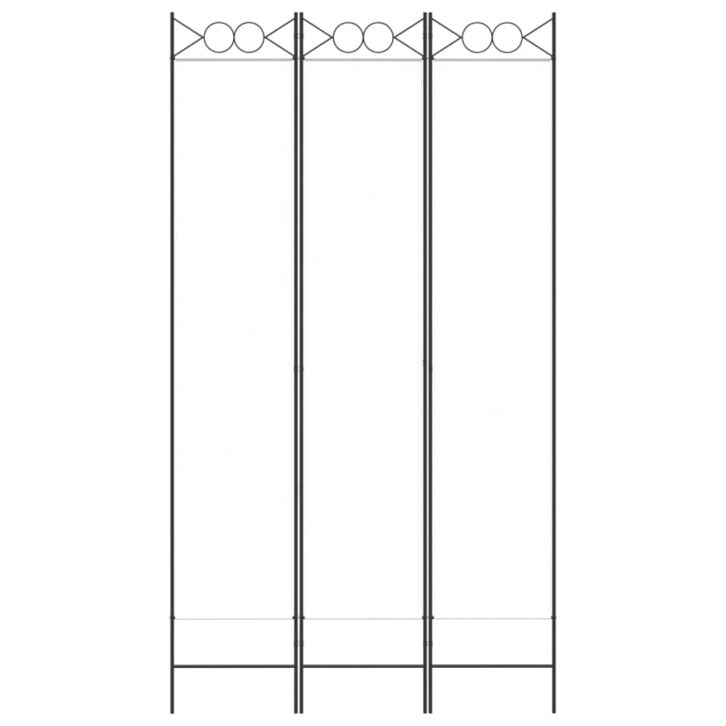 vidaXL 3-paneļu istabas aizslietnis, 120x200 cm, balts audums