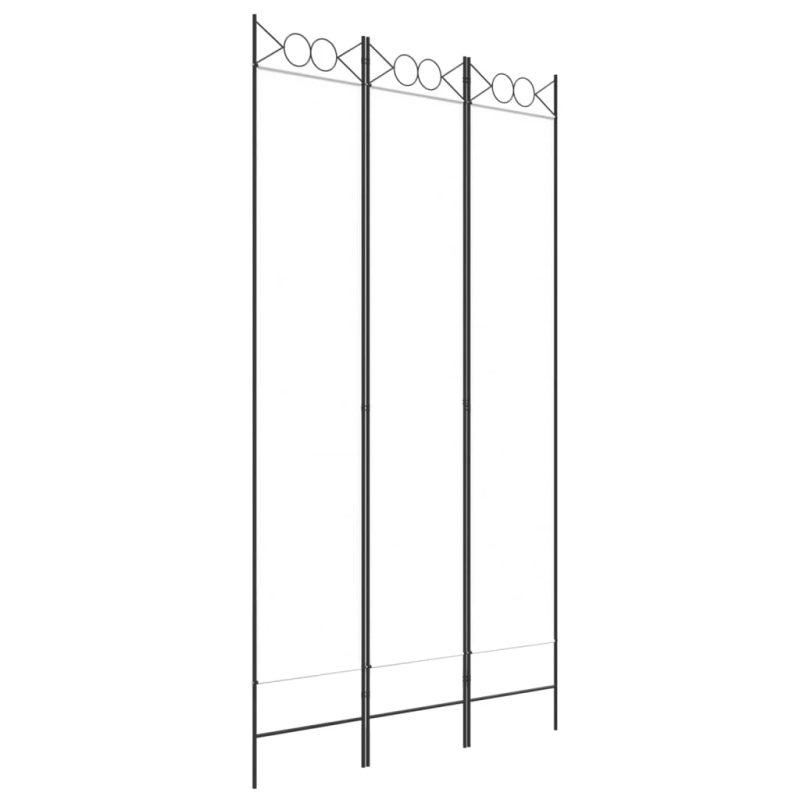 vidaXL 3-paneļu istabas aizslietnis, 120x200 cm, balts audums