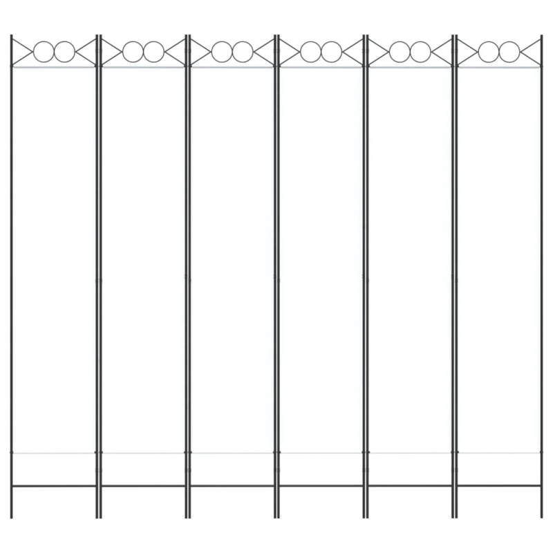 vidaXL 6 paneļu istabas aizslietnis, balts, 240x220 cm, audums
