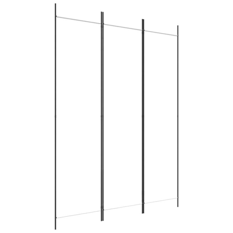 vidaXL 3-paneļu istabas aizslietnis, 150x200 cm, balts audums