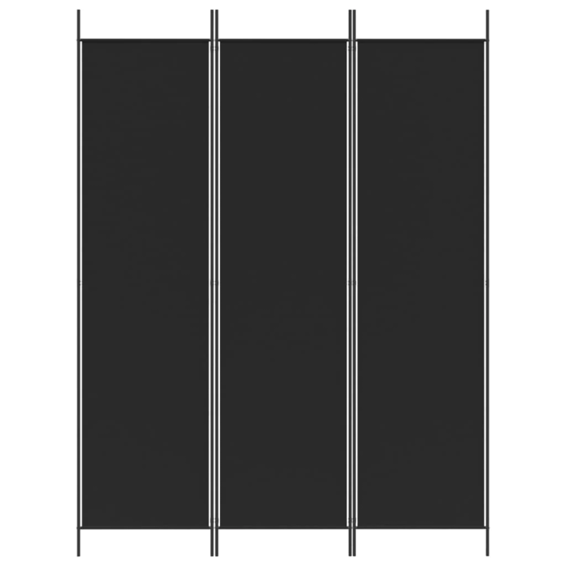 vidaXL 3-paneļu istabas aizslietnis, 150x200 cm, melns audums