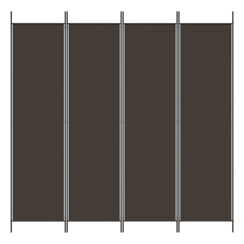 vidaXL 4-paneļu istabas aizslietnis, 200x200 cm, brūns audums