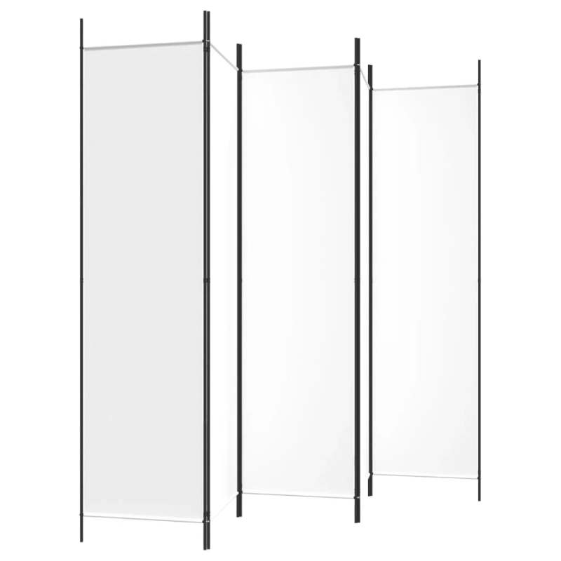 vidaXL 5-paneļu istabas aizslietnis, 250x200 cm, balts audums