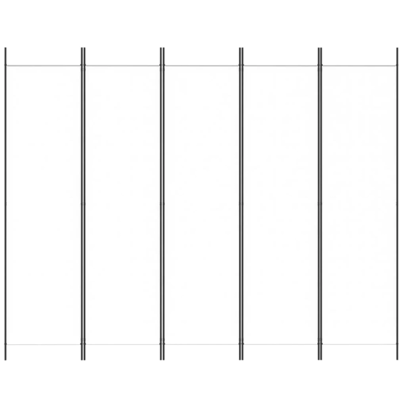 vidaXL 5-paneļu istabas aizslietnis, 250x200 cm, balts audums