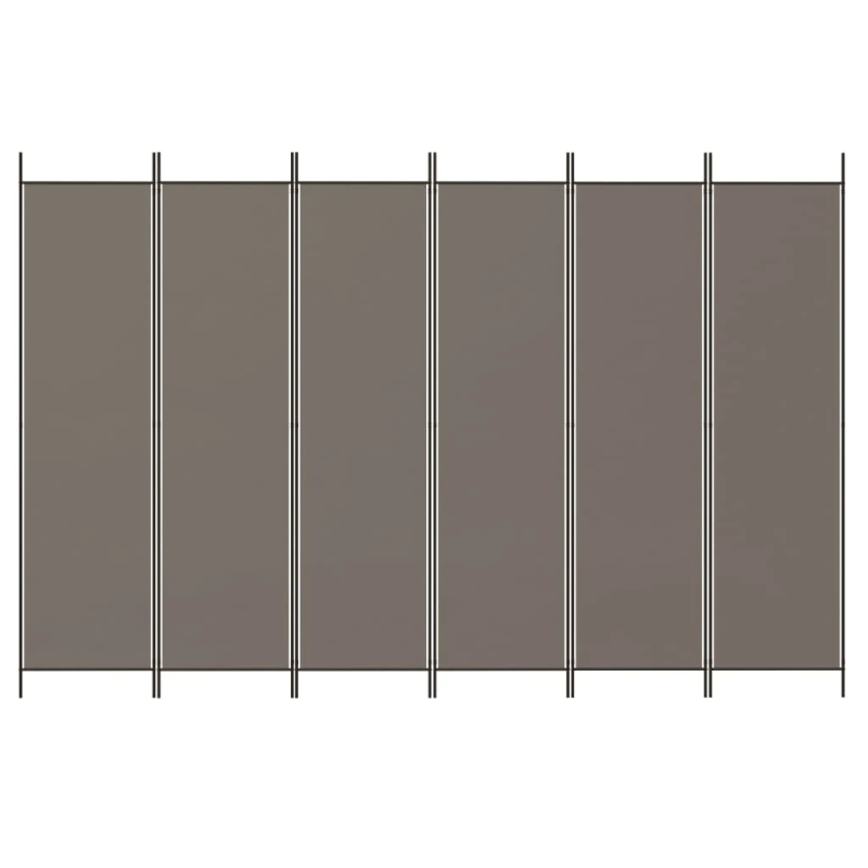 vidaXL 6-paneļu istabas aizslietnis, 300x200 cm, antracītpelēks audums