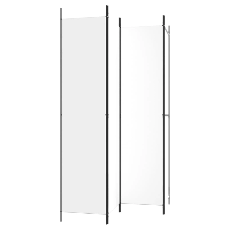 vidaXL 4-paneļu istabas aizslietnis, 200x220 cm, balts audums