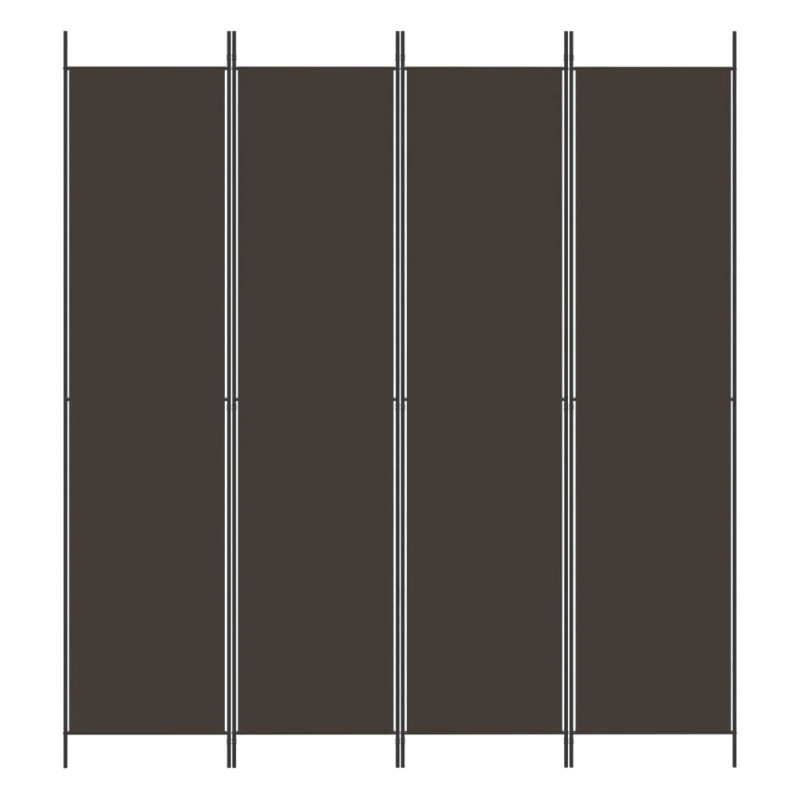 vidaXL 4-paneļu istabas aizslietnis, 200x220 cm, brūns audums