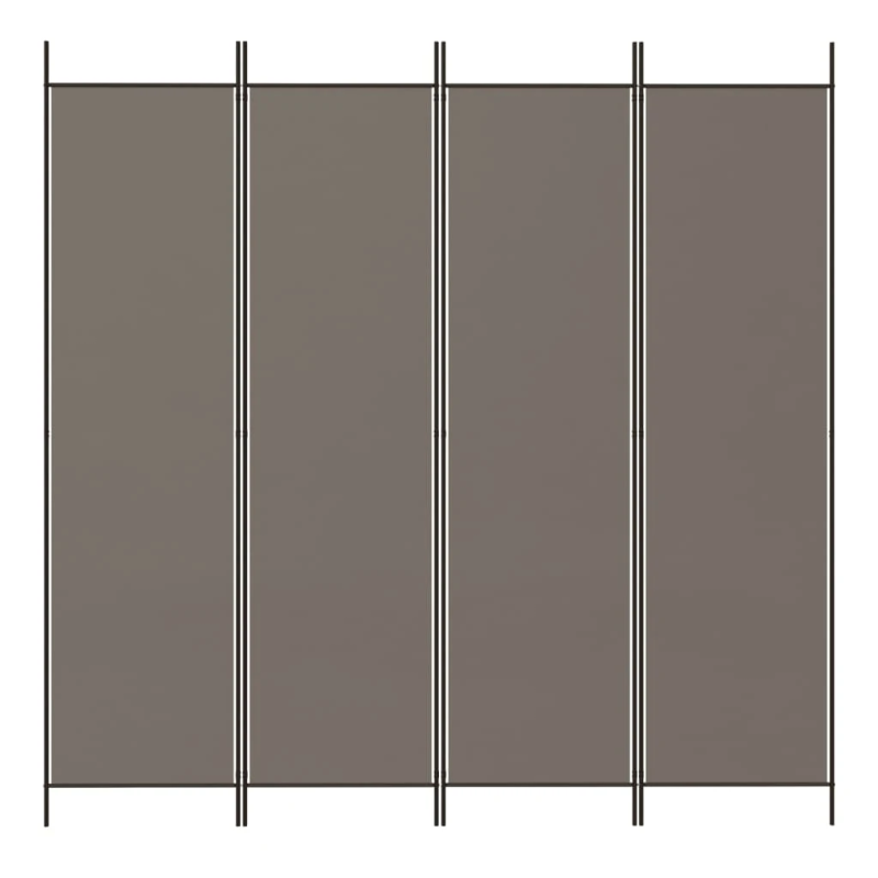 vidaXL 4-paneļu istabas aizslietnis, 200x220 cm, antracītpelēks audums
