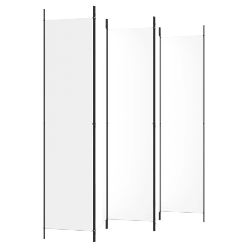 vidaXL 5-paneļu istabas aizslietnis, 250x220 cm, balts audums