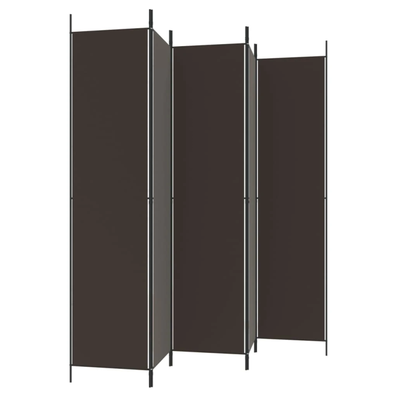 vidaXL 5-paneļu istabas aizslietnis, 250x220 cm, brūns audums