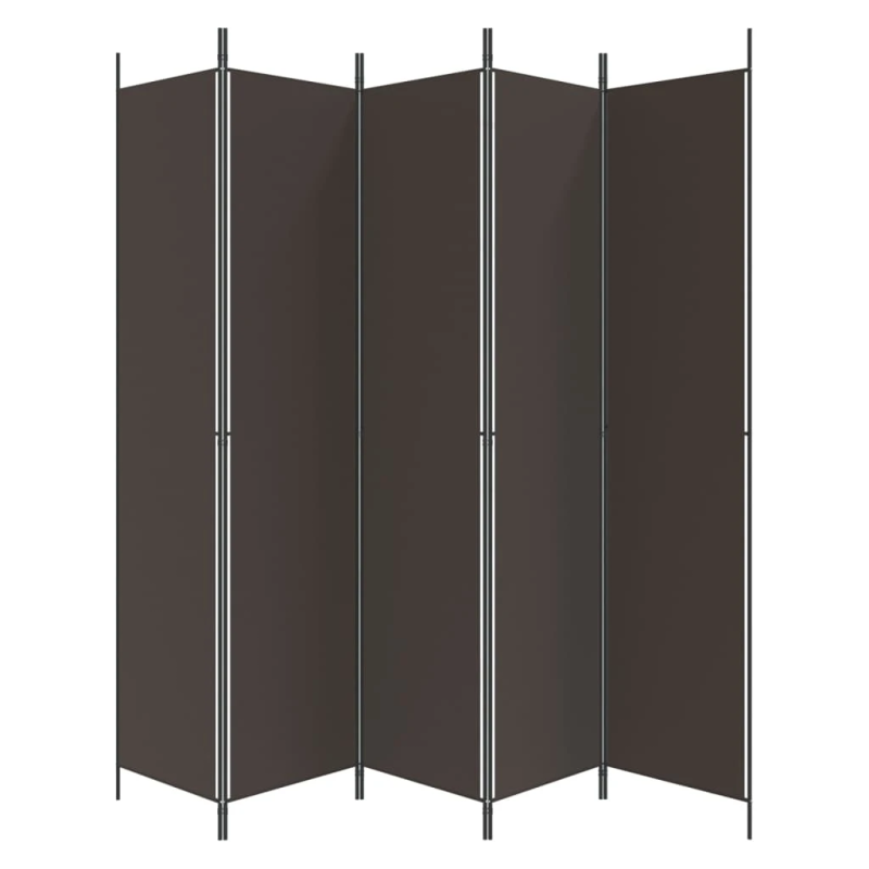 vidaXL 5-paneļu istabas aizslietnis, 250x220 cm, brūns audums