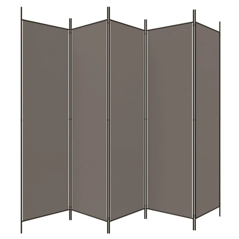 vidaXL 5-paneļu istabas aizslietnis, 250x220 cm, antracītpelēks audums