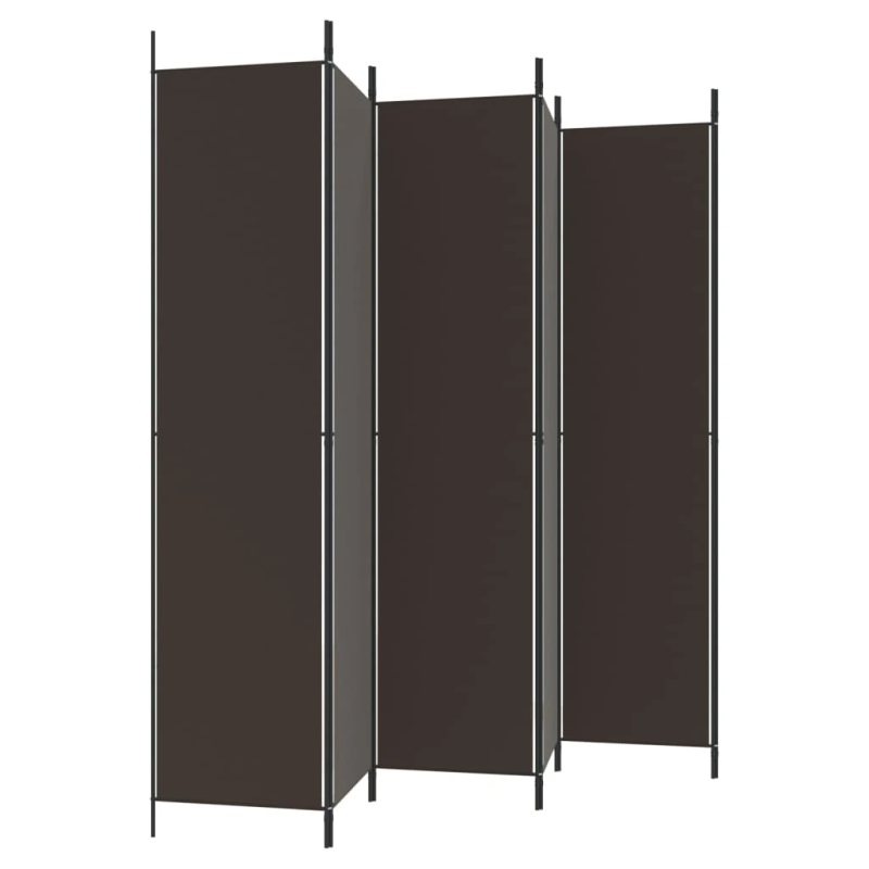 vidaXL 6-paneļu istabas aizslietnis, 300x220 cm, brūns audums