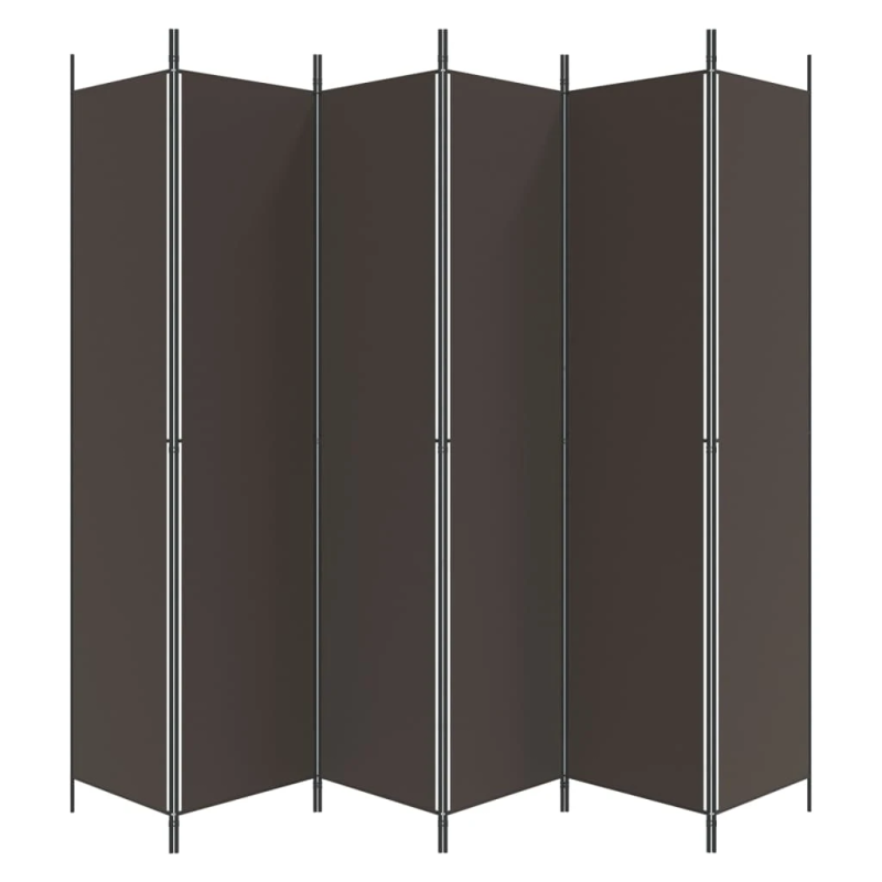 vidaXL 6-paneļu istabas aizslietnis, 300x220 cm, brūns audums