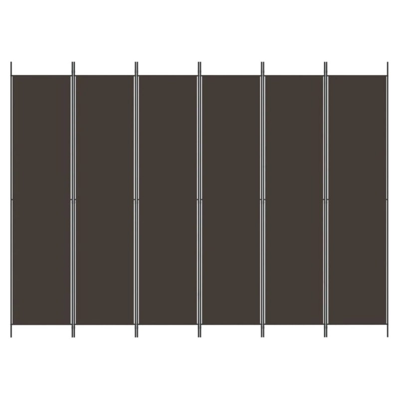 vidaXL 6-paneļu istabas aizslietnis, 300x220 cm, brūns audums