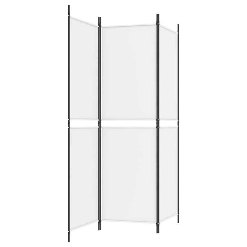 vidaXL 3-paneļu istabas aizslietnis, 150x180 cm, balts audums