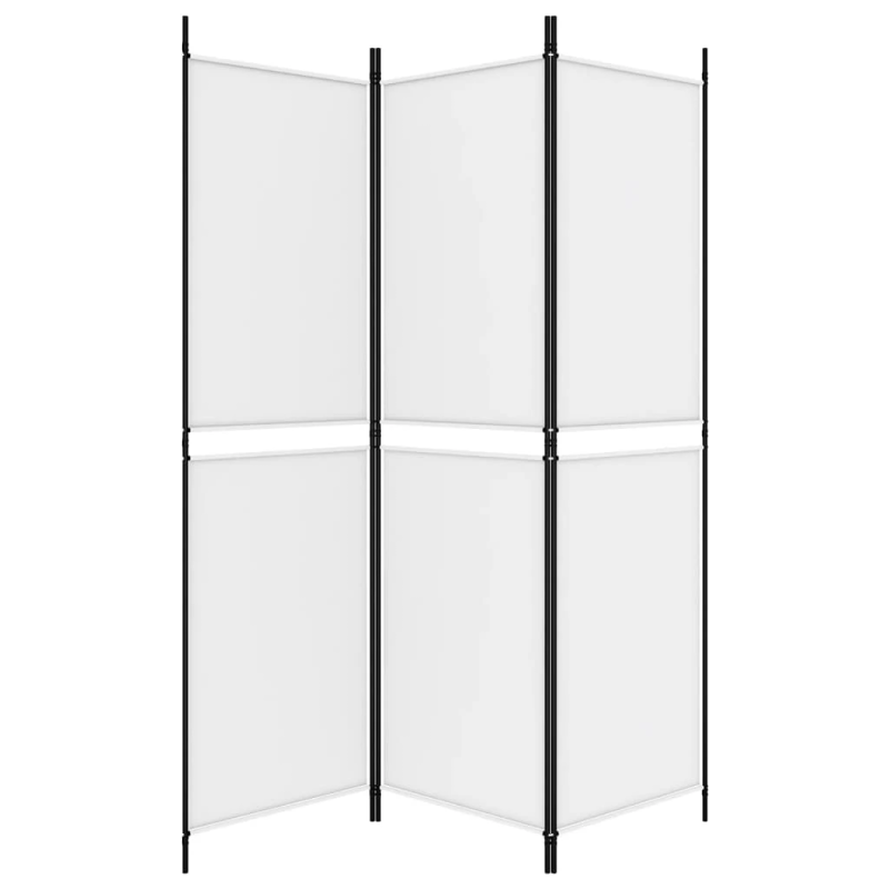 vidaXL 3-paneļu istabas aizslietnis, 150x180 cm, balts audums