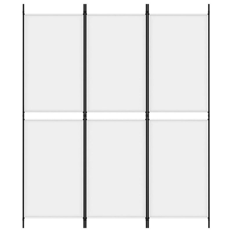 vidaXL 3-paneļu istabas aizslietnis, 150x180 cm, balts audums