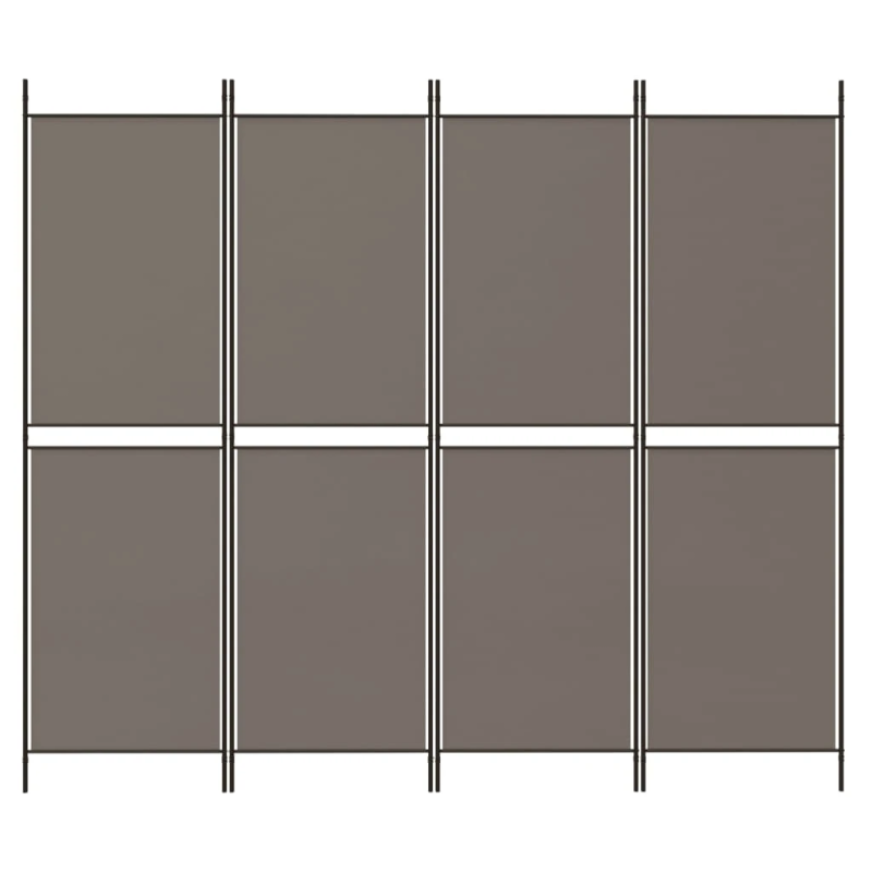 vidaXL 4-paneļu istabas aizslietnis, 200x180 cm, antracītpelēks audums