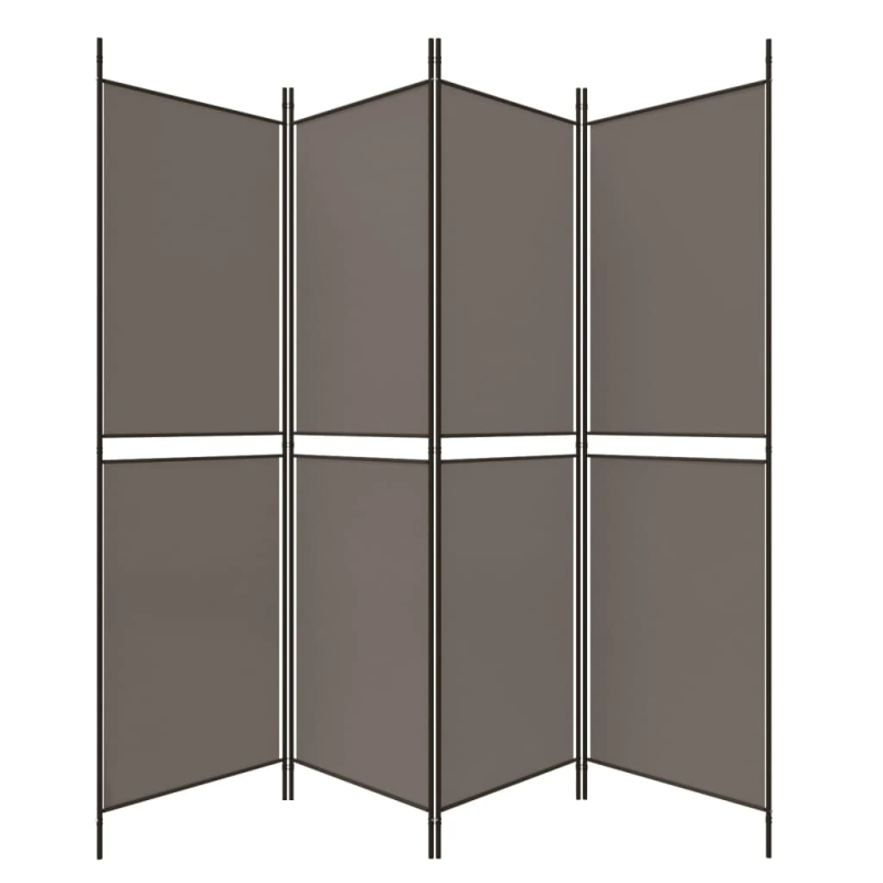 vidaXL 4-paneļu istabas aizslietnis, 200x180 cm, antracītpelēks audums