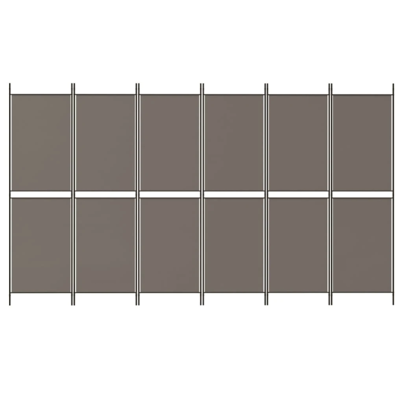 vidaXL 6-paneļu istabas aizslietnis, 300x180 cm, antracītpelēks audums