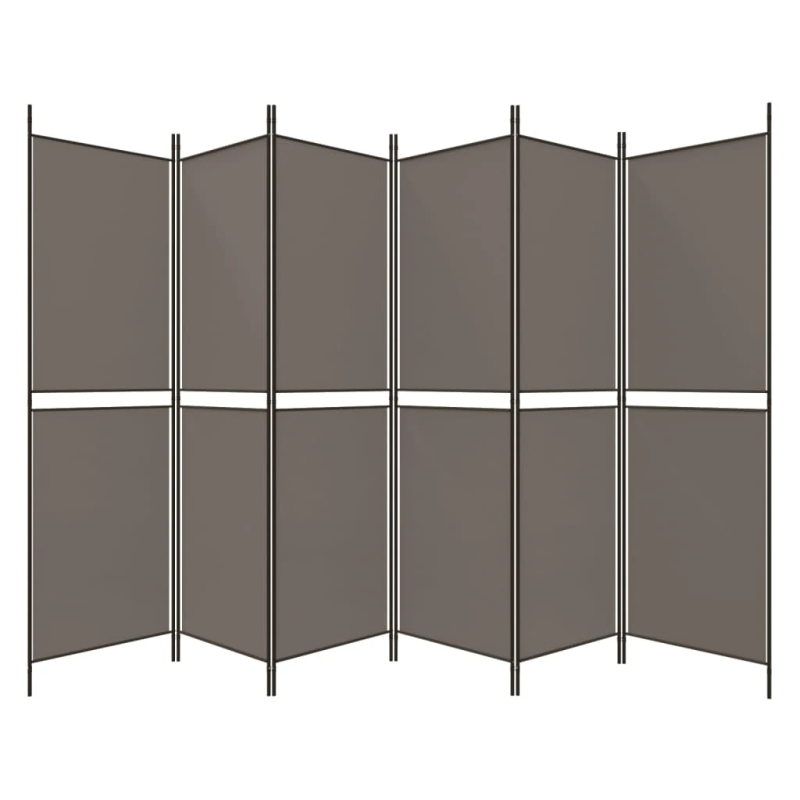 vidaXL 6-paneļu istabas aizslietnis, 300x180 cm, antracītpelēks audums