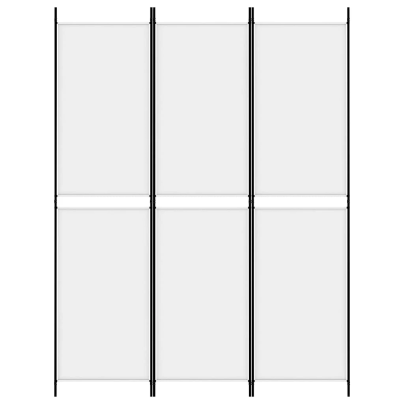 vidaXL 3-paneļu istabas aizslietnis, 150x200 cm, balts audums