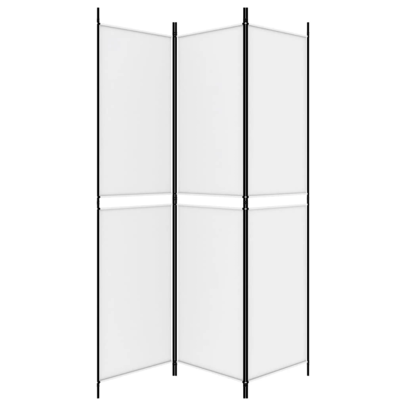 vidaXL 3-paneļu istabas aizslietnis, 150x200 cm, balts audums