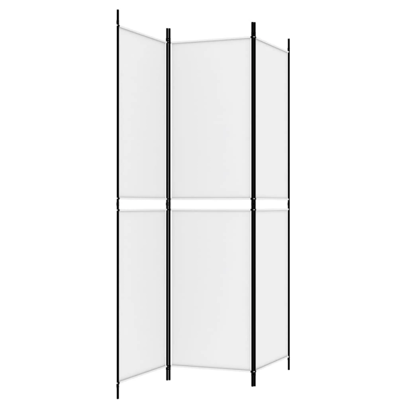 vidaXL 3-paneļu istabas aizslietnis, 150x200 cm, balts audums