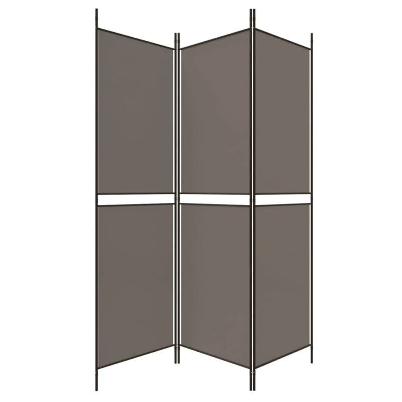 vidaXL 3-paneļu istabas aizslietnis, antracītpelēks, 150x200 cm audums