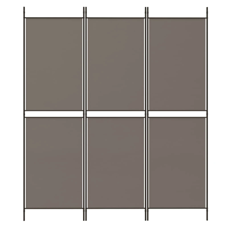 vidaXL 3-paneļu istabas aizslietnis, antracītpelēks, 150x200 cm audums
