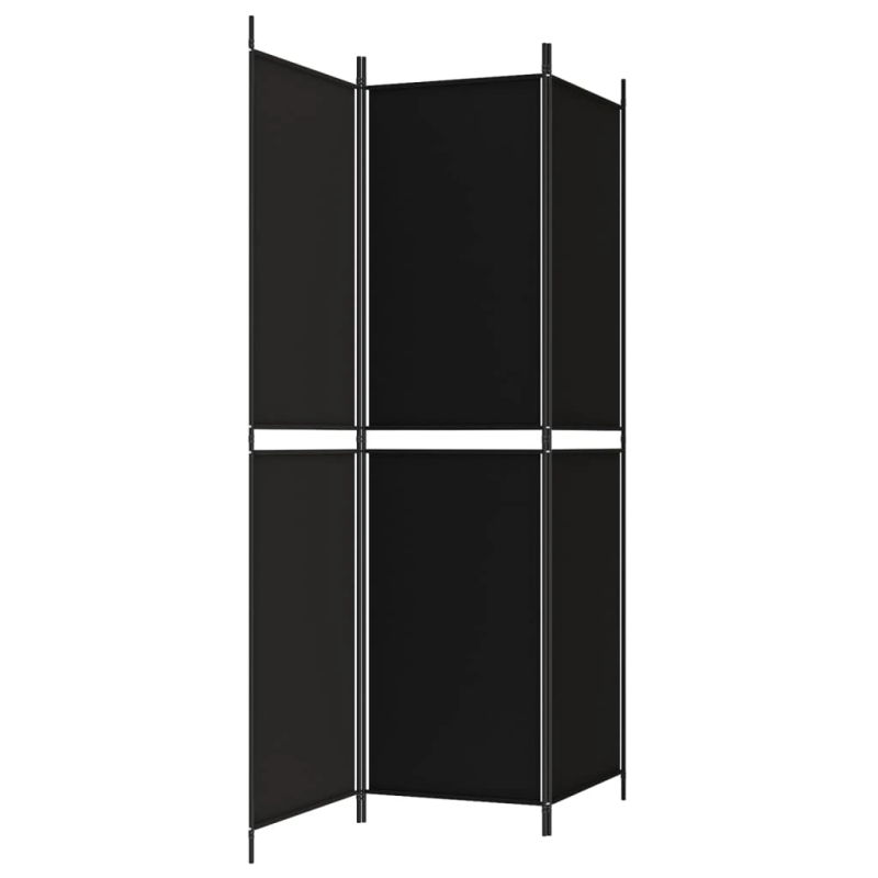 vidaXL 3-paneļu istabas aizslietnis, 150x200 cm, melns audums