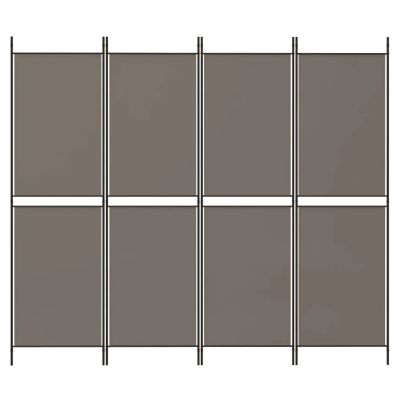 vidaXL 4-paneļu istabas aizslietnis, 200x200 cm, antracītpelēks audums