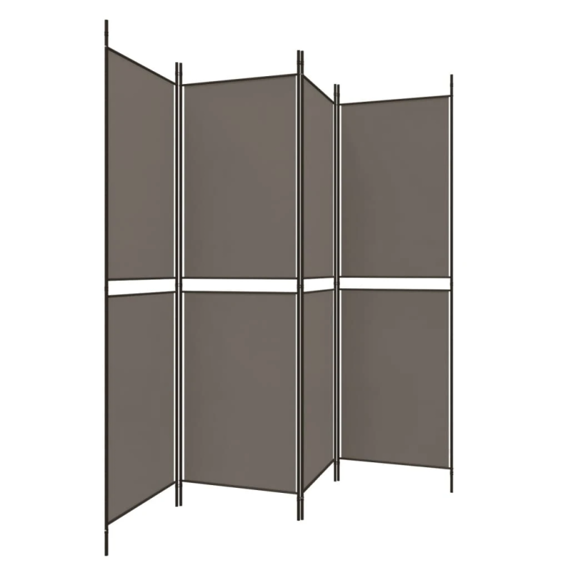 vidaXL 4-paneļu istabas aizslietnis, 200x200 cm, antracītpelēks audums