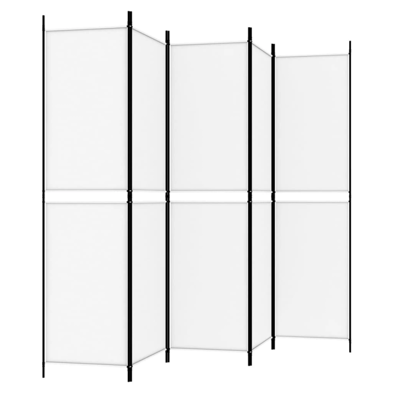 vidaXL 5-paneļu istabas aizslietnis, 250x200 cm, balts audums