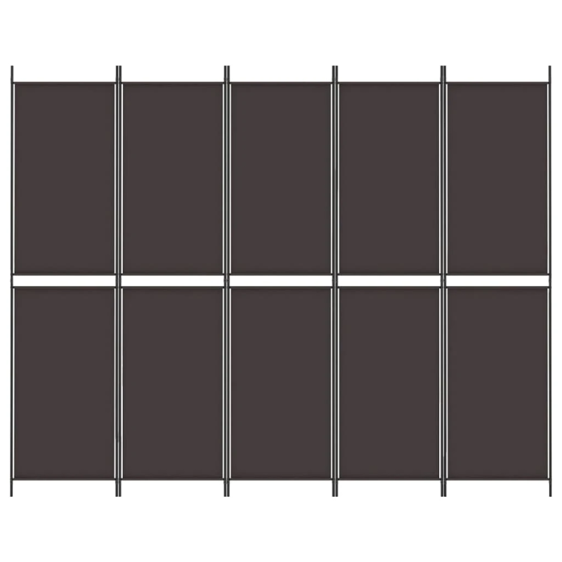 vidaXL 5-paneļu istabas aizslietnis, 250x200 cm, brūns audums