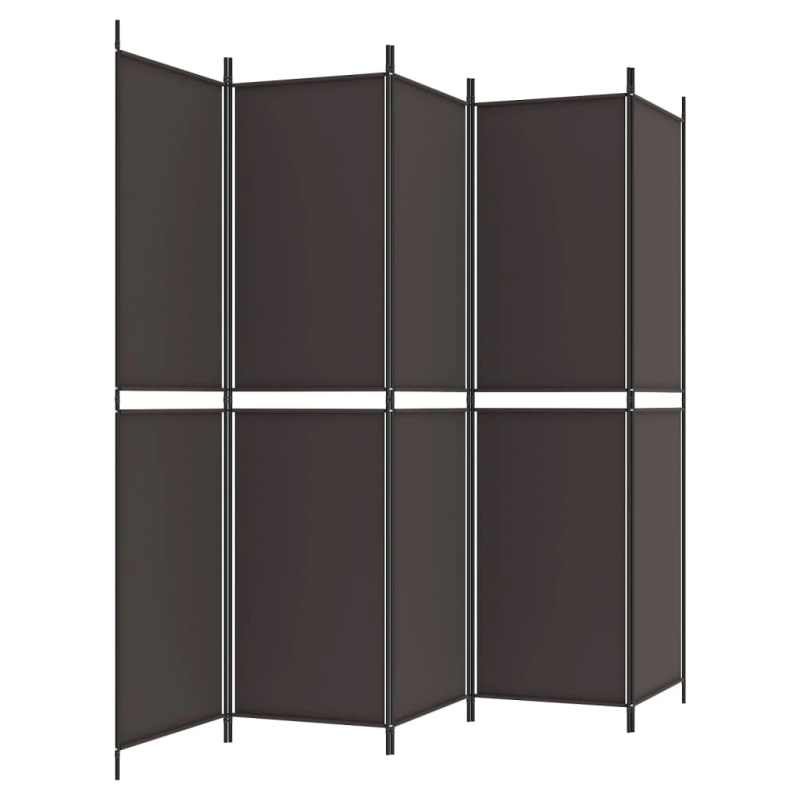 vidaXL 5-paneļu istabas aizslietnis, 250x200 cm, brūns audums