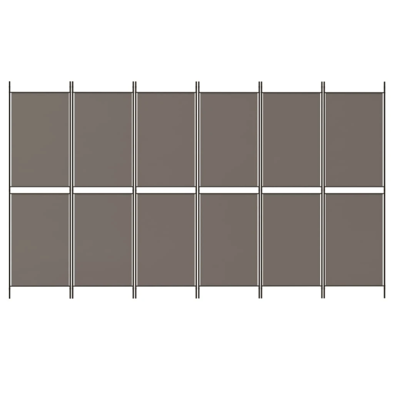 vidaXL 6-paneļu istabas aizslietnis, 300x200 cm, antracītpelēks audums