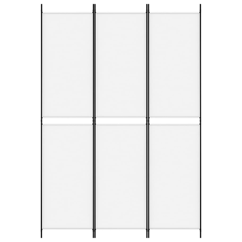 vidaXL 3-paneļu istabas aizslietnis, 150x220 cm, balts audums