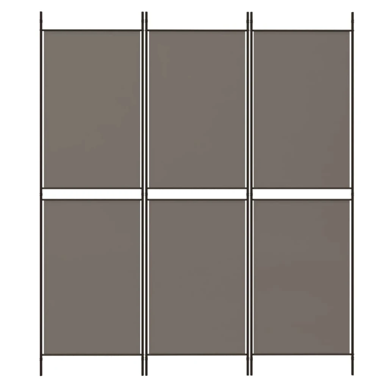 vidaXL 3-paneļu istabas aizslietnis, 150x220 cm, antracītpelēks audums
